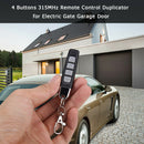 4 Buttons 315MHz Remote Control Duplicator for Gate Garage Door (Black) A