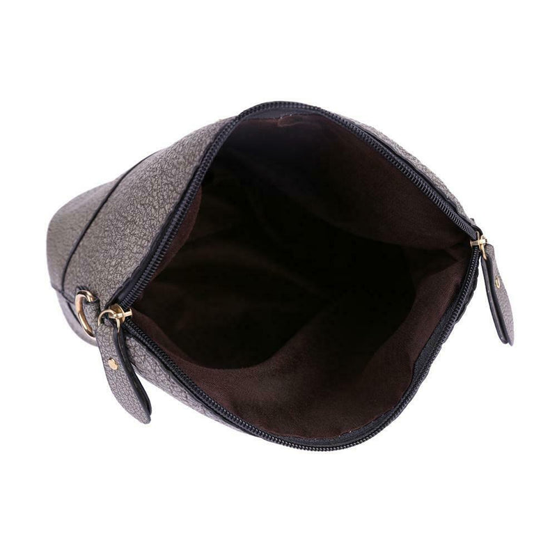 Women Fashion Crossbody Bag PU Plaid Deer Pendant Shoulder Bag(Grey)