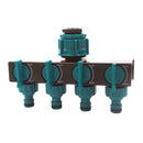 4 Way Garden Host Splitter Faucet Irrigation Adapter Water Tap Connector