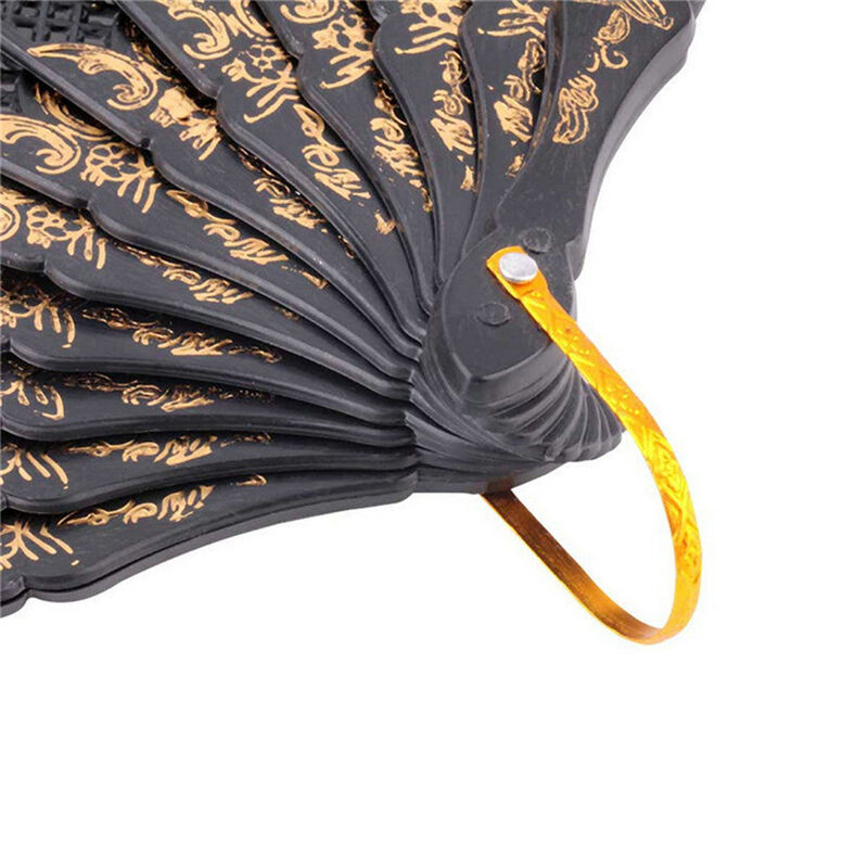 Black Spanish Style Dance Party Wedding Lace Silk Folding Hand Held Flower Fan l