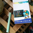 12Pcs/Box  White&Colored Dustless Chalk NON-Toxic Chalkboard Eraser School-Tool