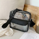 Women Shoulder Crossbody Handbags Square Messenger Transparent PVC Totes