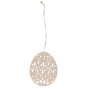 10 Pieces Easter Holiday Wooden Hollow Flower Eggs Hanging DIY Decoration