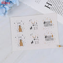 60Pcs Merry Christmas Golden Bear Deer Packaging Sealing Label Kraft StickerB3C