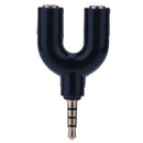 3.5mm Stereo Audio Jack Earphone Headphone 2 Way U Splitter Adapter A