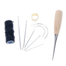Leather Sewing Needles Stitching Awl Needle Set Thread Thimble Hand Sewi JR