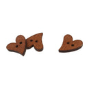 100 PCS Brown Wood Wooden Sewing Heart Shape Button Craft Scrapbooking I5Z7