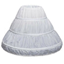 White Children Petticoat A-Line 3 Hoops One Layer Kids Crinoline Lace Trimt L7K4