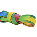 2 paia piatte arcobaleno scarpe lacci lacci lunghi lacci Bootlaces 8MM larghe 3C
