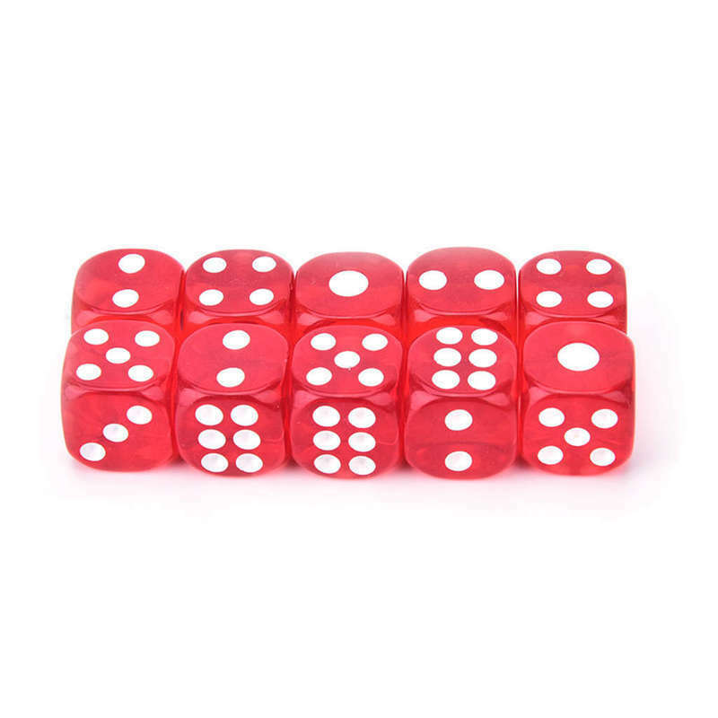 100Pcs/Bag 14Mm Colorful Dice Transparent Dices For Game Bar Playing Game S Z7S2