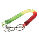 Plastic Red Yellow Green Coil Cable Shaped Key Chain Rope Strap U9E9