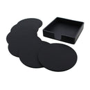 7pcs Silicone Round Coaster Cup Holder Glass Cushion Non-slip Mat,Black