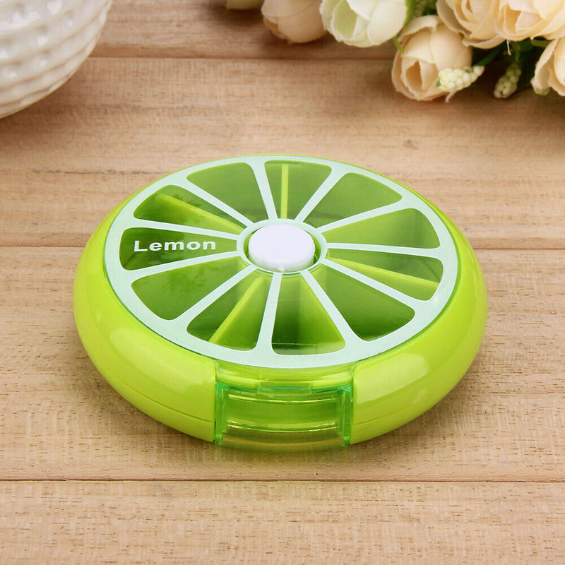 7 Sub Grid Round Fruit Shape Weekly Health Care Medicine Pill Box Organizer