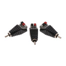 Speaker RCA Male to 2 Screw Terminal Strip AV Spring Press Type Connector x3