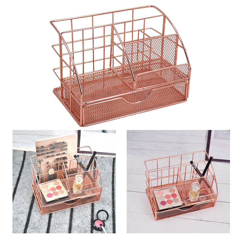 Multi-function Cosmetic Organizer Desktop Make-up Iron Organizer Pen Storage Box