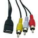 1.5M Usb A Female To 3 Rca Phono Av Cable Lead Pc Tv Aux Audio Video Adapte