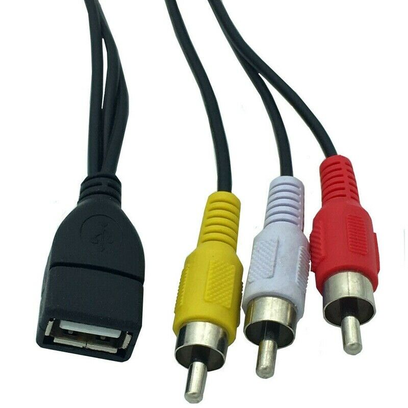 1.5M Usb A Female To 3 Rca Phono Av Cable Lead Pc Tv Aux Audio Video Adapte