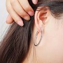 Fashion Personality Cubic Zirconia Exaggerated Big Circle Earrings Female B