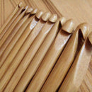 12 Size Bamboo Handle Crochet Hook Knit Weave Yarn Craft Knitting Needles Set