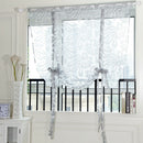 Jacquard Floral Design Tie Up Curtain Shade Roman Sheer Balloon Curtain