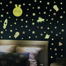 3pcs/set Luminous Star Rabbit Wall Stickers Waterproof Room Decor Decals A