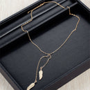 NewWomen Fashion Long Chain Necklace Chic Leaf Feather Tassel Pendant NecklacME