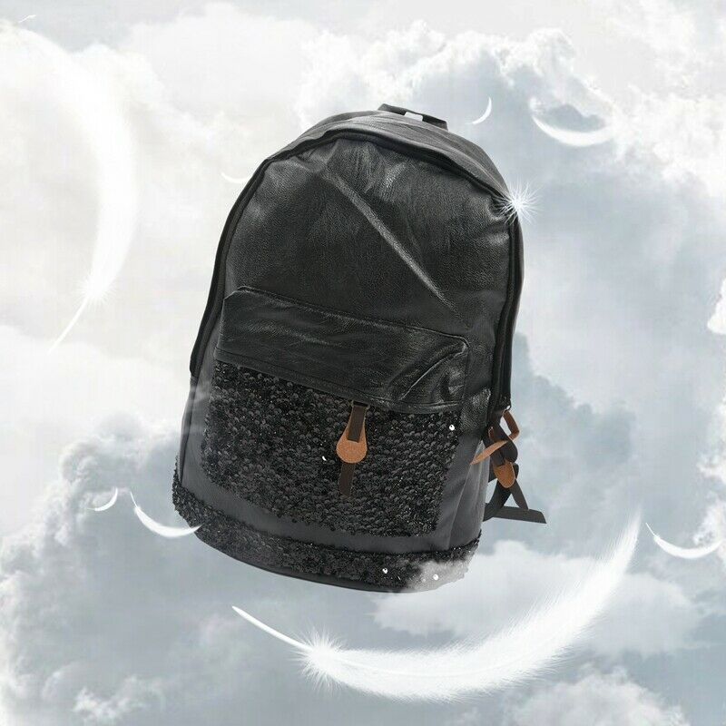 Fashion Women Backpack Big Crown Embroidered Sequins Backpack Women Leather V8M6