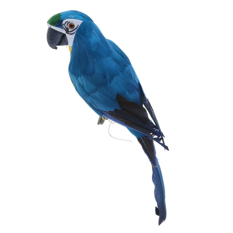 2pcs Vivid Colorful Parrot Birds Statue Garden Sculpture Home Art Ornament 45cm