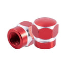4 Red Hex Aluminum Alloy Wheel Tire Pressure Air Stem Valve Caps for Auto-C