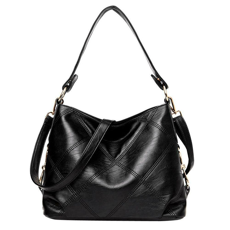 Women Bag Soft PU Leather Messenger Totes Handbags Shoulder Bags(Black)