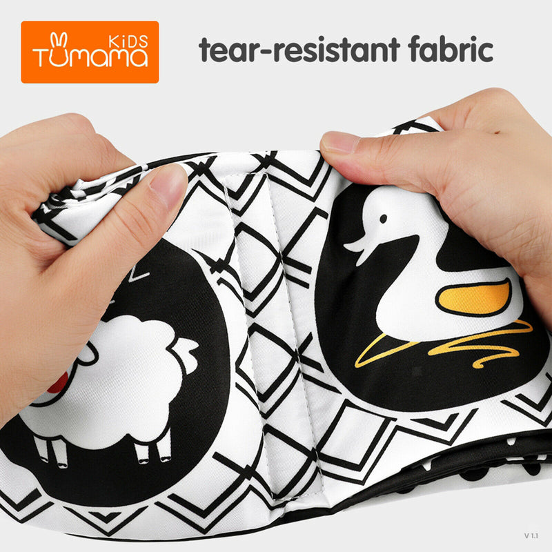 4 PCS Soft Fabric Baby Cloth Activity Black and White Books with Rustle Sound