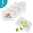 5pcs Reusable Sandwich Bags Ziplock Sealing Multipurpose Snack Bags Set BPA Free