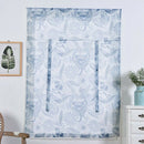 Roman Curtains Voile Roman Tie Up Shade 46W X 63L Rod Pocket Design Blue