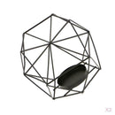 2Pcs IRON HOLLOW GEOMETRIC PILLAR CANDLE HOLDER CAGE LANTERN WEDDING Black
