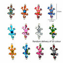 New 10Pcs Mixed Color Gecko Alloy Connectors 2 Loops DIY Jewelry Making Findings