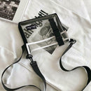 Transparent PVC Shoulder Messenger Bag Unisex Casual Crossbody Bags (White)