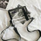 Transparent PVC Shoulder Messenger Bag Unisex Casual Crossbody Bags (White)