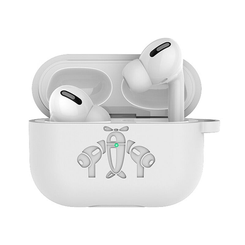 For AirPods Pro Headset Silicone Charging Case Protective Cover with Carabiner