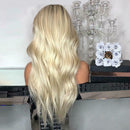 Women Cool Gradient Brown Blonde Long Full Wavy Wig Curly Natural Hair Wigs