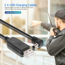 2x USB Charging Cables for BaoFeng UV-5R UV-82 UV-8D Radio Desktop Charger