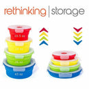 Thin Bins Collapsible Containers-Set of 4 Silicone Food Storage Containers  E1Z8