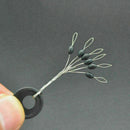 100Pc Black 6 in 1 Cylinder Shaped Float Stop Fishing Sinker Bobber Stopper