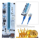 PCI-E 1x to 16x Adapter Video Extender Card Mining Cable with 3 Power Ports