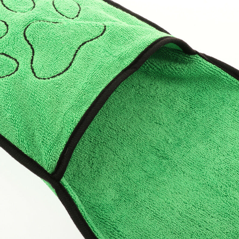Set of 2 Super Absorbent Dog Drying Towel Microfiber Bath Towel with Hand