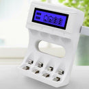 4 Slots Lcd Screen Usb Battery Charger For Rechargeable Aa/Aaa/Ni-Cd/Ni-Mh X1W9