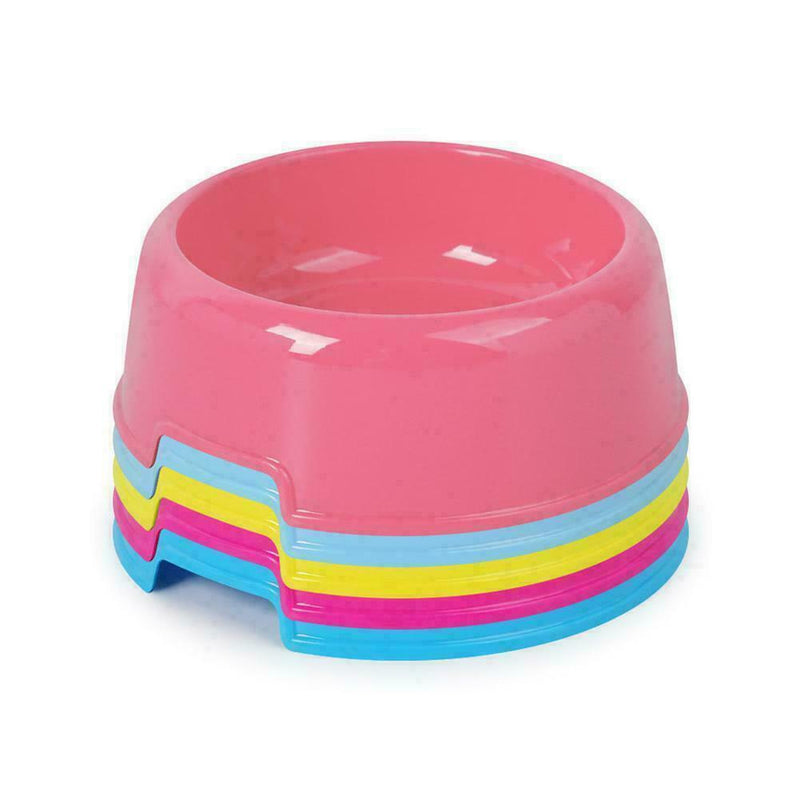 Candy Color Dog Plastic Bowls Cat Food Water Feeder Bowls Pet Feeding Suppl D5N5