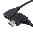 Hdmi Female To Male Left Angle Extension Cable Tv Lead 2.0 High Speed Ether