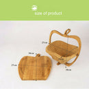 Wooden Collapsible Apples Shape Basket Kitchen Fruits Vegetable Storage Bas M3Y1