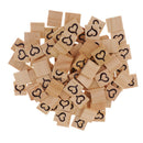 200x Heart Printed Wooden Blocks Puzzle Tile Plaque for Home Decoration 20mm