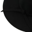 Black Soft Ladies Floppy Wide Brim Cloche Fedora Dress Hat Retro Wool Bowkn